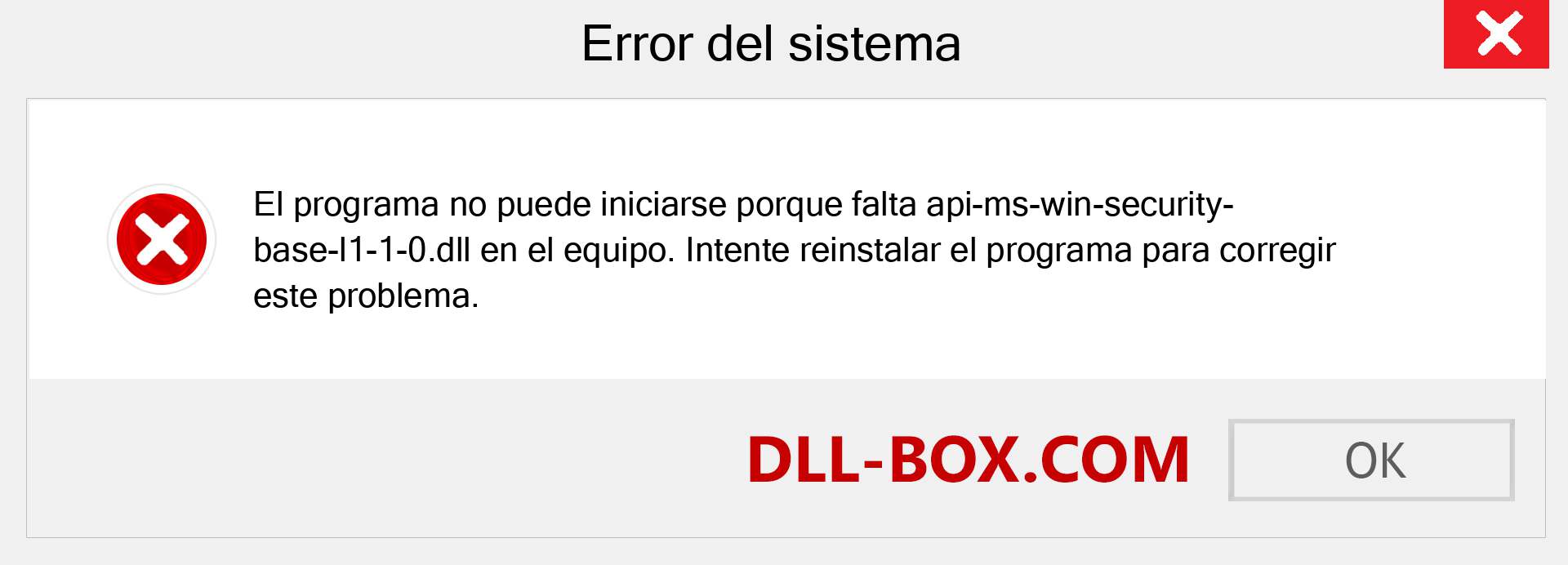 ¿Falta el archivo api-ms-win-security-base-l1-1-0.dll ?. Descargar para Windows 7, 8, 10 - Corregir api-ms-win-security-base-l1-1-0 dll Missing Error en Windows, fotos, imágenes